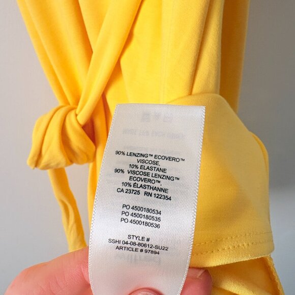 Aritzia Wilfred Saturn Wrap Mini Dress NWT Sunflower Yellow Size Small - Picture 6 of 6